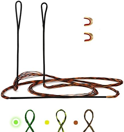 Deereker Dacron Bow String Set com 2 pontos de Nocking 12, 14, 16 fios para Recurve Bow Bow Tradicional arco de caça de arco longo 48-70 polegadas