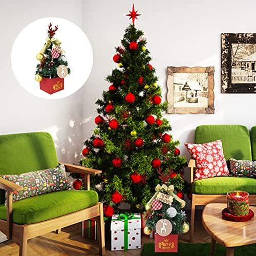 VORCOOL TROBETOP PRÉ LIMPEITA Árvore de Natal: Mini LED de Natal Tree Luz Mini Árvore de Natal com Renúncias