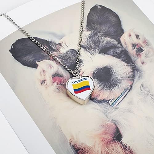 Bandeira da Colômbia colar de urna de animais de estimação PERSONALIZADO ASSIM CORAÇÃO CORAÇÃO PENENTE PENENTE MEMORIAL JOETRO CUSTIMANTE OUNIMENTO DE PRESENTE