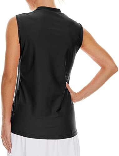 Faylr feminino sem mangas de golfe pólo upf 50+ camisa rápida seca zíper atlético Tampes de tanques wicking