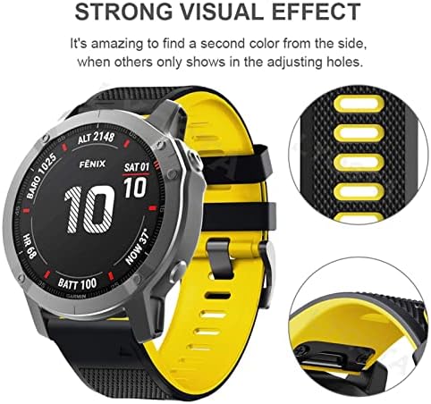 Ahgdda 22 26mm Silicone Watch Band Strap para Garmin Fenix ​​7x 7 6x 6 Pro Watch EasyFit Wrist Band tiras 5x 5 mais 3 3HR 935 D2 Bracelete