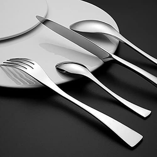 Conjunto de talheres wsjqb, conjunto de jantar de aço inoxidável, 4 incluem faca/garfo/fork de sobremesas/colher/colher
