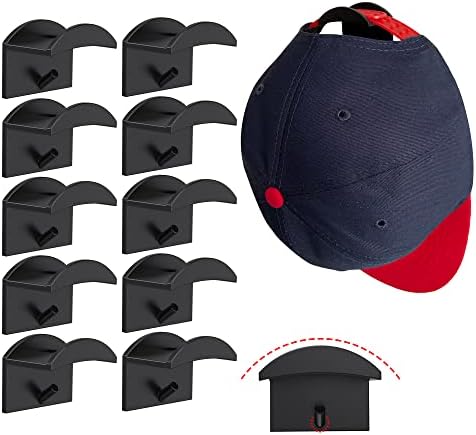 Homegymfree 10 peças ganchos de chapéu adesivo para parede, design minimalista de chapéu de acrílico