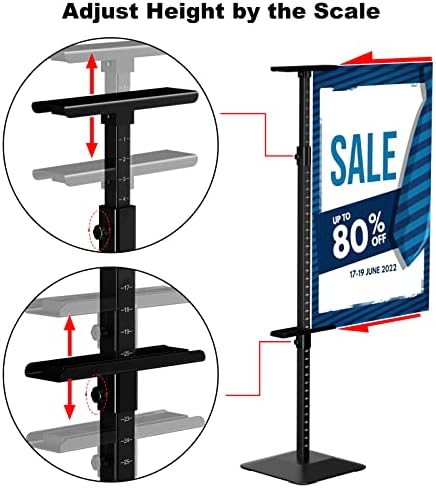 Koov Poster Stand Signal-suporte de sinalização de serviço pesado com tela de dupla face, suporte para