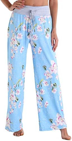 X-Image Feminina Fyfil Paijama calça de lounge estampa floral Caminhada de cordão de gamera