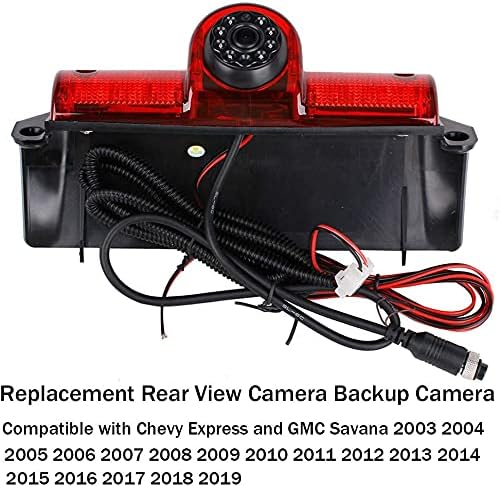 Kohienwo Compatível com câmera de backup da luz do freio GMC Savana 2005-2018/Explorer Vans/Chevy Express