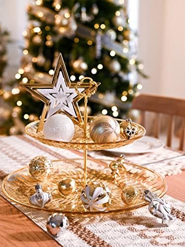 Valery Madelyn White Gold Christmas Decoration Bundle 90ct Bola de Natal Ornamentos + Groches