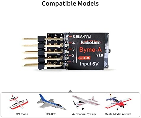 Radiolink T8S 8 canais de 2,4 GHz RC Transmissor, estabilizador de avião do controlador de vôo BYME-A RC e R8EF RX, para jato de aeronave de asa fixa 3D e mais