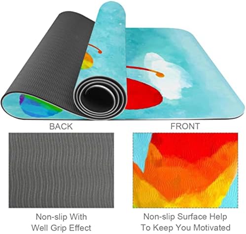 Butterfly LGBT Pride Rainbow Rainbow Extra Gross Gross Yoga Mat - Eco Friendly Longe Excurting & Fitness Mat Treping