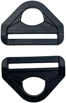 Sysolywin 60pcs Triângulo de ajustador de plástico com fivela de clipe de giro de barra para correia de cinta preta preta