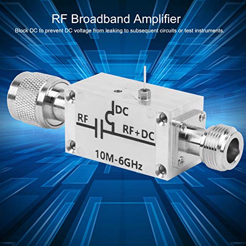 Amplificador de banda larga em RF, 10MHz-6GHz Aluminium Alumin Bias Tee RF DC Blocker para Ham Radio RF Feeder