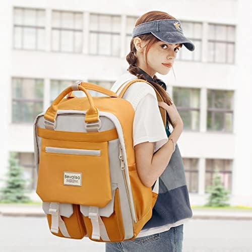 Backpack de laptop Bevalsa, mochila de 15,6 para meninas, bolsa de trabalho à prova d'água, bolsa de estudantes