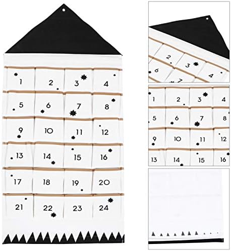 Calendário de Natal Multi-Pockets Bag Christmas Advento Calendário Coundar de contagem regressiva com 24 bolsos Ornamento de Natal para a parede da parede