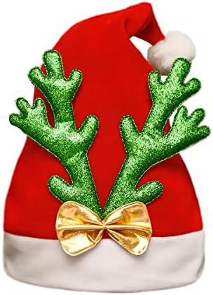 Eoefou Papai Noel para adultos, chapéu de férias de Xmas Big com Velvet e Comfort Liner for Adults Party New Ano Now Day, Red