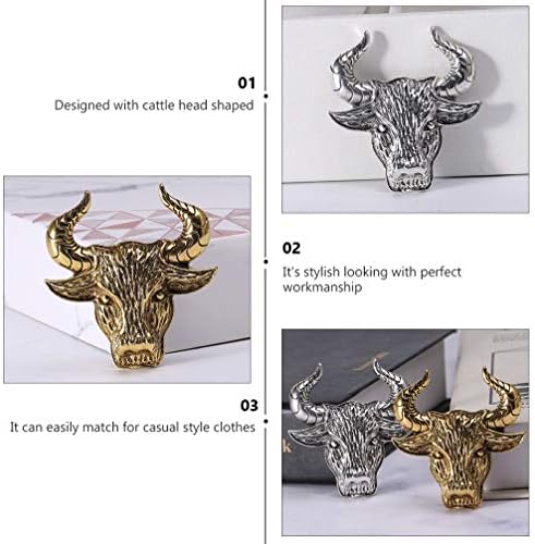 Valiclud Metal Broche Pin Bull Shape Pin Pin Animal Broche Ano de Broches de Ox Acessórios para Jóias Diy Fantas