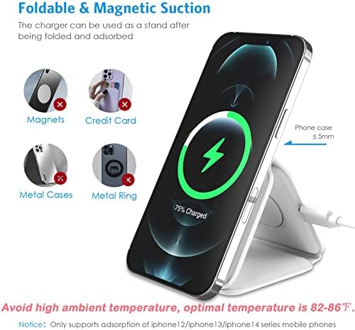 Olipiter Nano 3 em 1 carregador sem fio - Estação de Carregamento Dobrável magnético para iPhone 14/13/12, AirPods