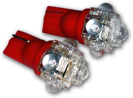 Tuningpros ledck-t10-r5 lâmpadas LED lâmpadas T10 Wedge, 5 Flux LED Red 2-PC Conjunto