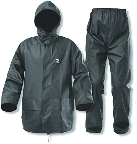 Rainrider Rain Suits for Men Women Water impermeabilizada pesada jaqueta de capa de chuva de pesca e calça de calças Hideaway Hood
