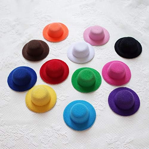 12 Cores mini chapéus formais chapéus miniaturas de boneca para artesanato de bricolage acessórios