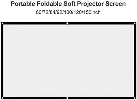 FZZDP 60-150 polegadas dobráveis ​​No Crease Soft Projecor Screen Falos pendurados em casa portátil Criação de reunião de filme 16: 9