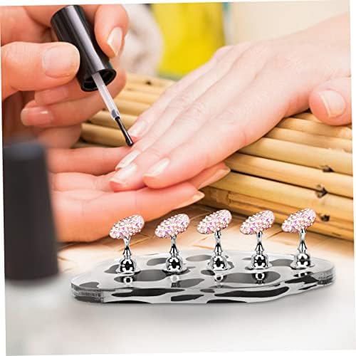Fomiyes Base de vaca Base magnética Manicure Tools Tools Decorating Display Stand Stand Press Pressione no suporte da unha Practice Art