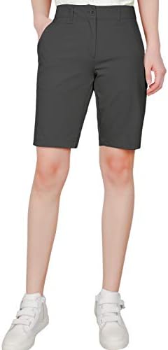 Shorts de golfe feminino Bermuda Stretch shorts leves longos e relaxados shorts seco com bolsos