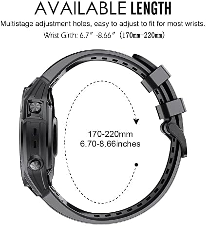 DJDLFA 22 26mm Silicone Watch Band tapas para Garmin Fenix ​​6x 6 Pro 7x 7 5 5x 3 3HR 945 Pulseira Smartwatch Pulseira rápida pulseira