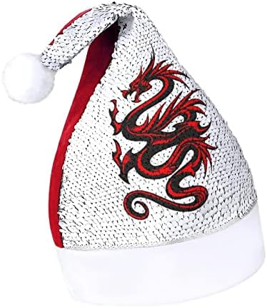 Red Dragon Black Funny Chat chapéu de natal lantejache chapéus de Papai Noel