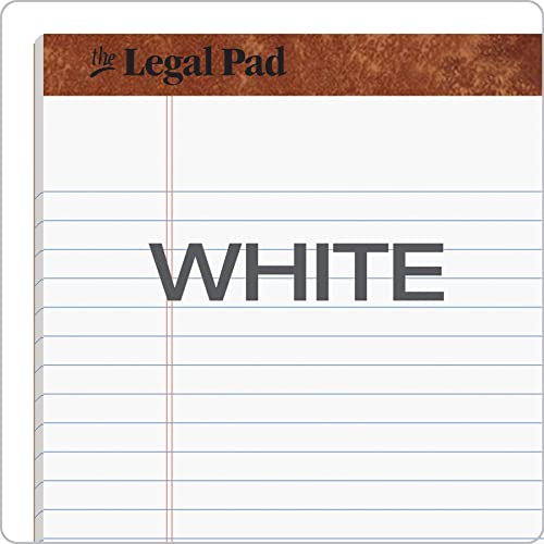 Tops 8,5 x 11 almofadas legais, 12 pacote, a marca Legal Pad, Wide governada, White Paper, 50 folhas por bloco de escrita, fabricado nos EUA
