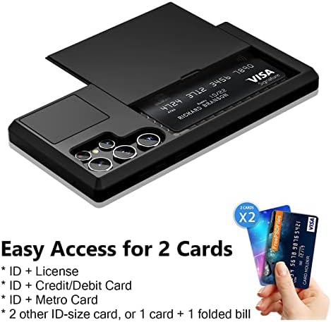 Vofolen para Samsung Galaxy S23 Ultra Case Carteira do cartão de crédito Id Id Slot Porta deslizante