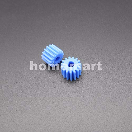 FEVAS 50pcs 15t em forma de D-Spur de Plástico Blue D Gear de engrenagem 0,5 dentes do módulo = 15 Abertura: