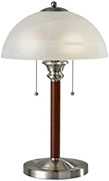 ADESSO 4050-15 Lexington 22,5 Lâmpada de mesa-luminária de iluminação com corpo de madeira de nogueira, lâmpada