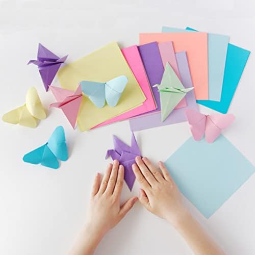 Papel de origami miduole, pacote de 200 folhas - 20 cores vivas - dupla face - quadrado de 6 polegadas, papel dobrável
