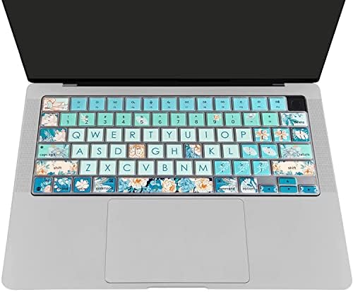 WSLUCKO TACOBOOD SKIN PARA 2021 MacBook Pro 14 '' A2442 /MacBook Pro 16 polegadas A2485 M1 Pro /Max, MacBook Air 13,6 polegadas A2681 2022 LaptopCute Impressão Protetor de teclado de silicone à prova d'água, peônia