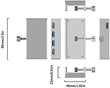 WYFDP Alumínio 4 Porta Multifuncional USB 3.0 CLIP CUMP