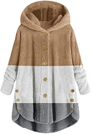 Womens Winter WhiM grosso quente lã forrada com capuz de casaco de tamanho grande com capa de gato