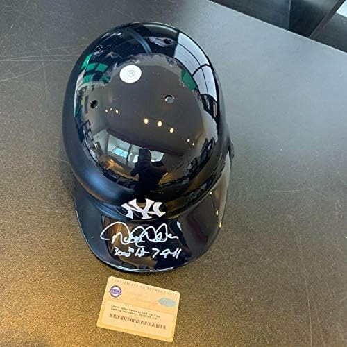 Lindo Derek Jeter 3000th Hit 7-9-11 assinado capacete de beisebol inscrito Steiner-Bolalls autografados