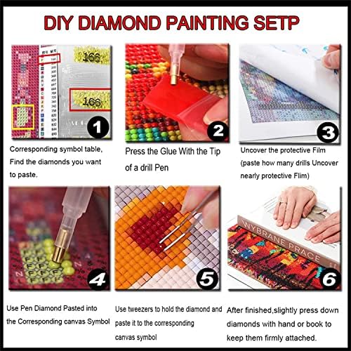 Kits de pintura de diamante 5D DIY para adultos, 5 conjuntos/peças Bordado de diamante Diamante Brill