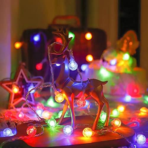 Sarikom Fairy String Lights Indoor Outdoor com ganchos de cabide, 33 pés 100 LED Crystal Globe Alteração do plugue nos modos USB 8 com remoto para quarto pátio de festas para crianças pátio de Natal Decorações de parede de árvore