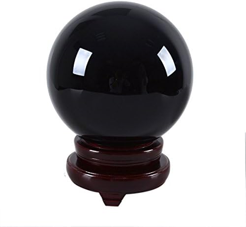 Longwin 150mm Big Black Crystal Ball Ball para Obsidiano Cristais Cristais Decorações de Casa Ornamentos