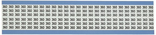 Pano de vinil reposicionável Brady WM-360-PK, preto em branco, números sólidos cartão de marcador de arame