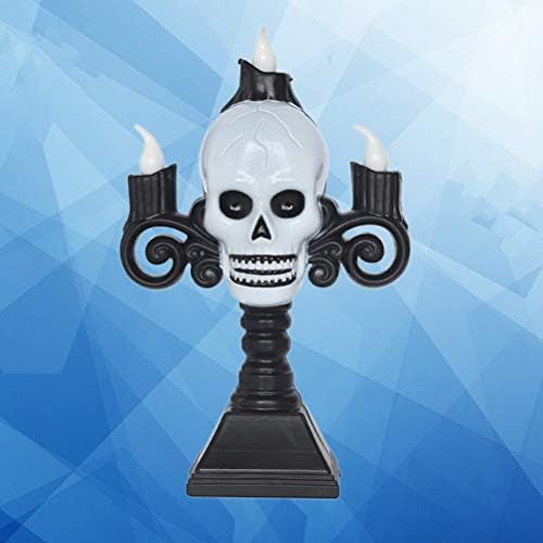 Kesyoo Simulation Candle Lamp Halloween Horror Skull Luz de vela eletrônica sem chamas para KTV Pub Halloween Party Decorações