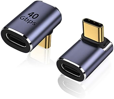 AREME 90 graus ângulo reto USB-C Male para o adaptador feminino USB-C, 2 Pacote para cima e para baixo