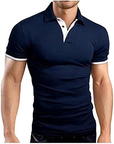 Wenkomg1 compressão masculina Camisas de pólo de cor sólida