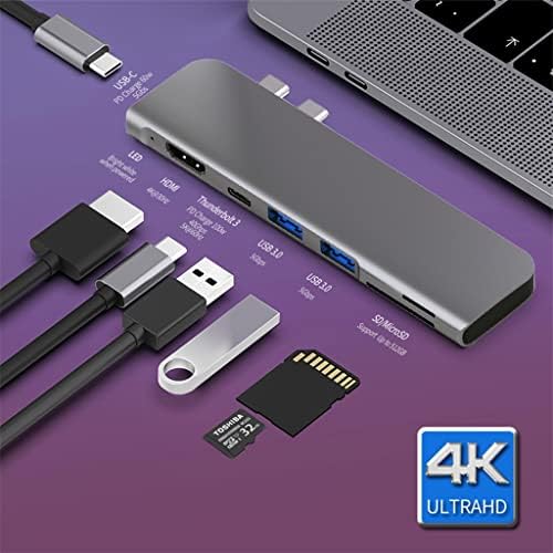 Zhyh USB 3.1 Hub tipo C para adaptador 4K Thunderbolt 3 USB C Hub com Hub 3.0 TF SD SD Slot PD