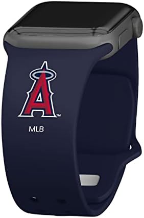 Time de jogo Los Angeles Angels Silicone Sport Watch Band compatível com Apple Watch