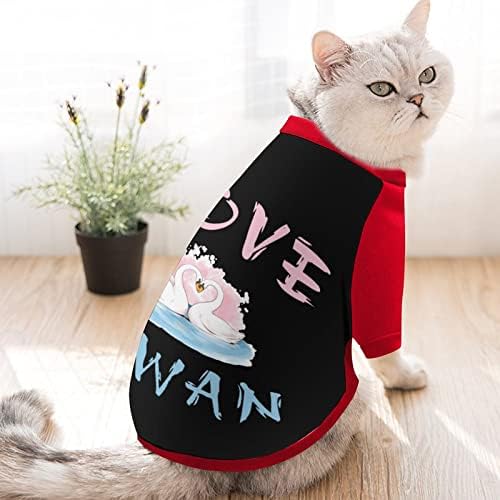 Funnystar Love Swan Print Pet Sweatshirt com macacão pulôver de lã para cães gatos com design