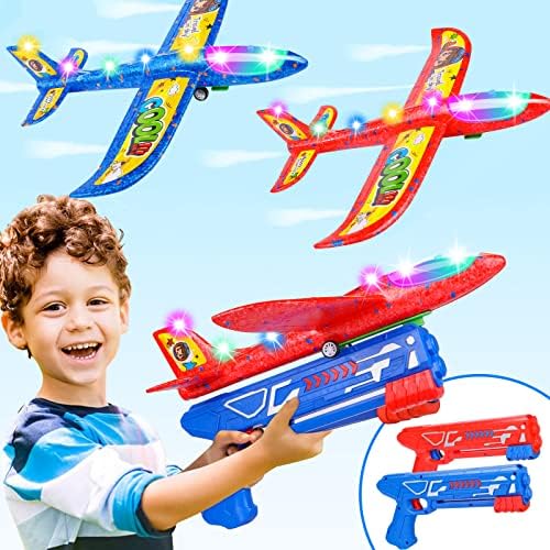 Fly2sky 2 pacote led lumin lançador de aviões de brinquedo Conjunto de brinquedos 2 Modo de vôo Glider