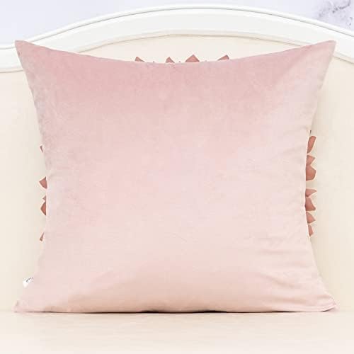 ALERFA 3D FLOR FLOR Handmade Tampa de travesseiro Decorativo Cobra de almofada de veludo rosa com zíper escondido
