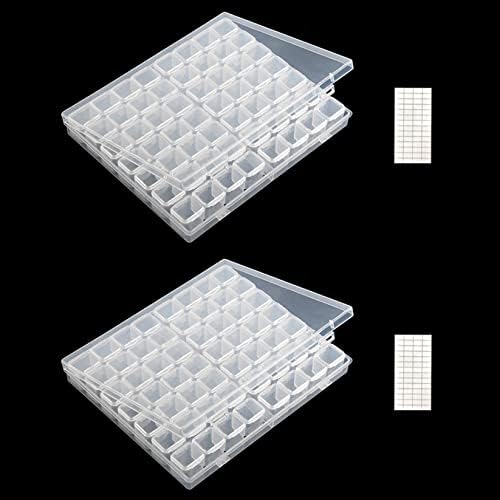 Recipiente de armazenamento de pintura de diamante 5D, 28/56 Grids Organizador transparente pequenas caixas